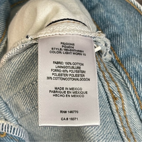 NWT Re/Done 70s high rise shorts jean denim distressed - Picture 9 of 11